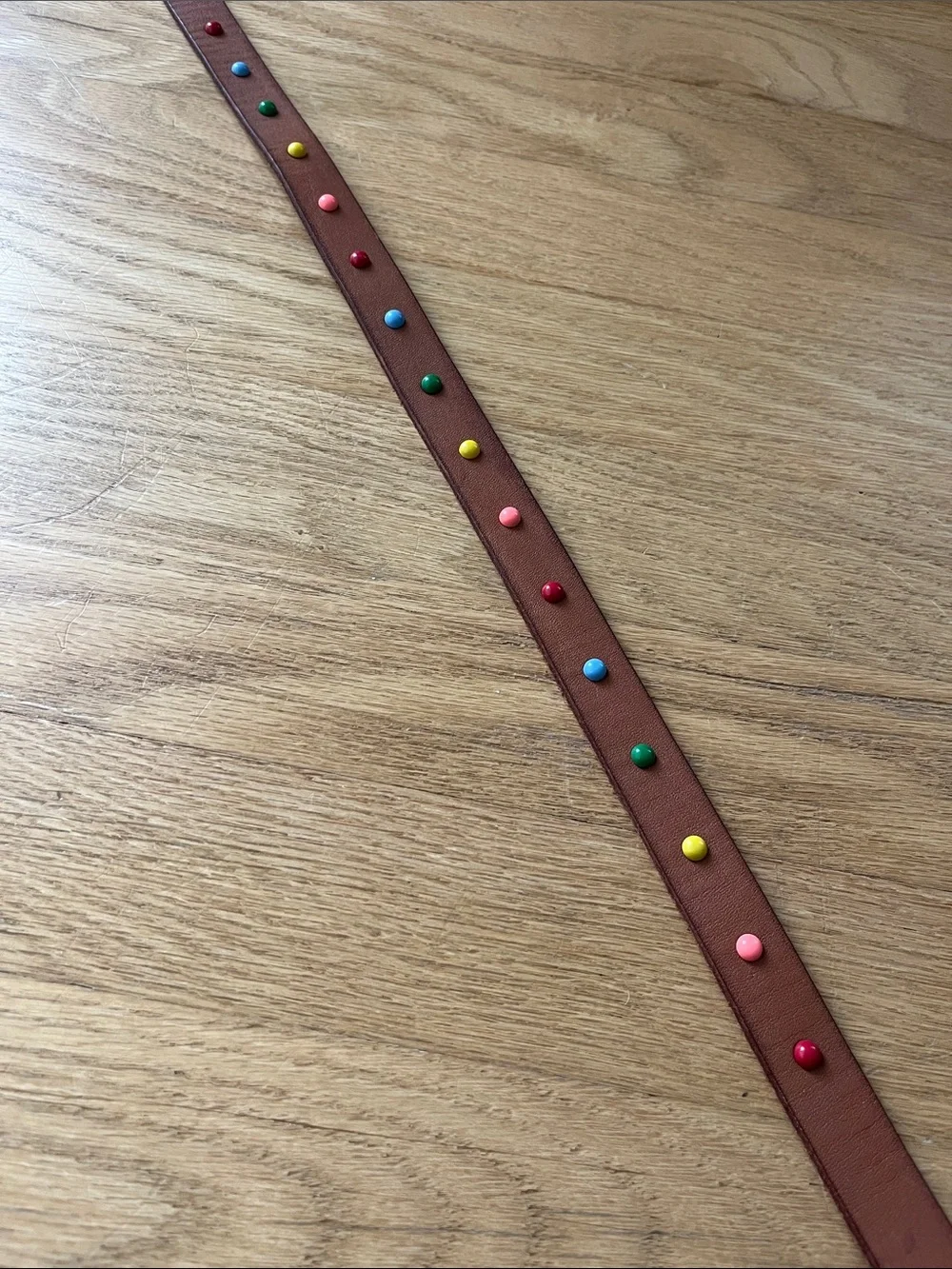 Gymboree Brown Leather Kids Belt with Colorful Studs